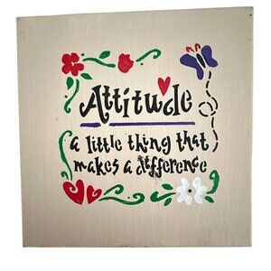 Vintage 70's Hand Painted Box Art Photo Storage Attitude Makes a Difference